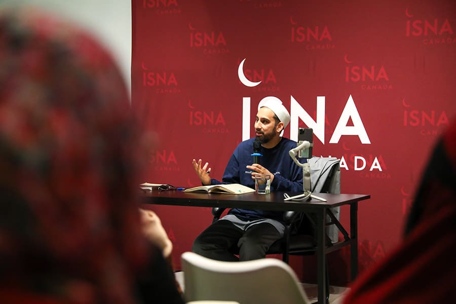 ISNA Canada youth hub event with a speaker